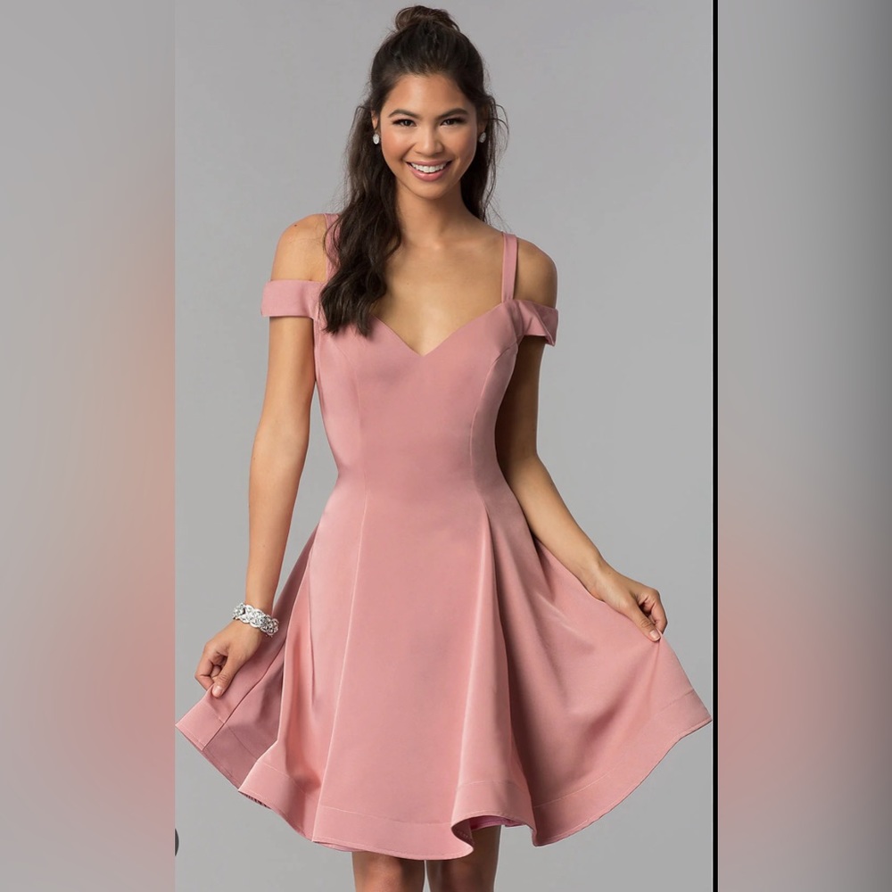 Mauve Pink Rose Short Formal Homecoming Prom Dress